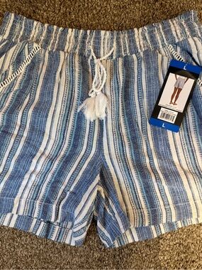 Briggs New York Blue and White Striped Women’s Hybrid Shorts